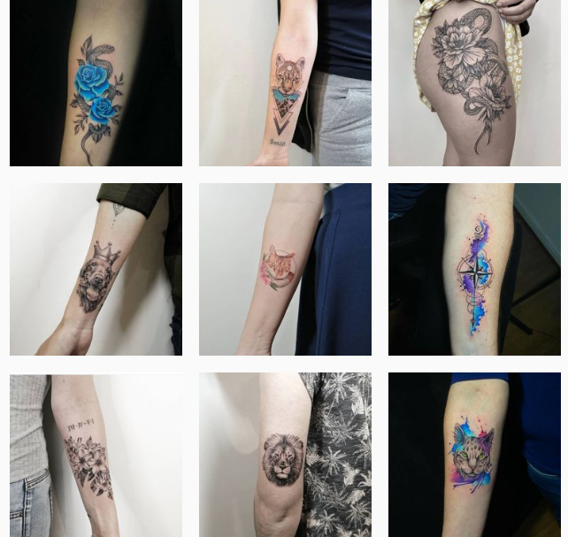 Porfolio de tatuajes realizados por Inside Tattoo Studio